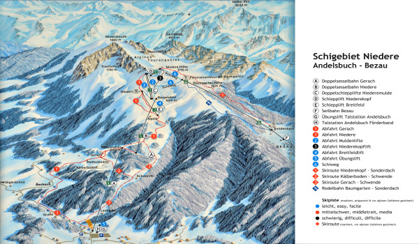 Andelsbuch-Bergbahnen Pistenplan