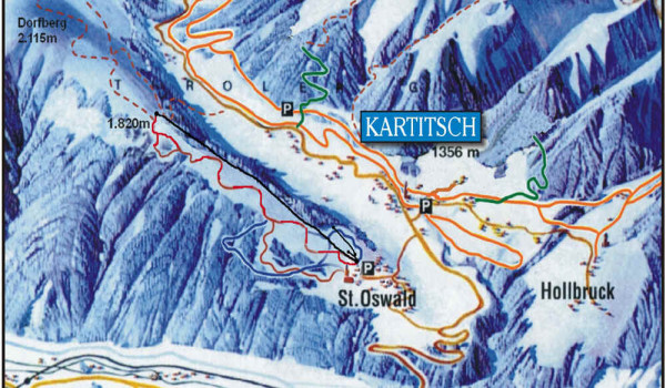 Dorfberglift-Kanterlift-Kartitsch-Osttirol Pistenplan