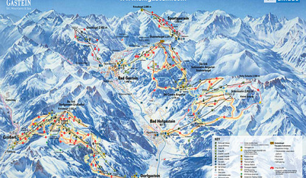 Dorfgastein-Ski-amade Piste Map