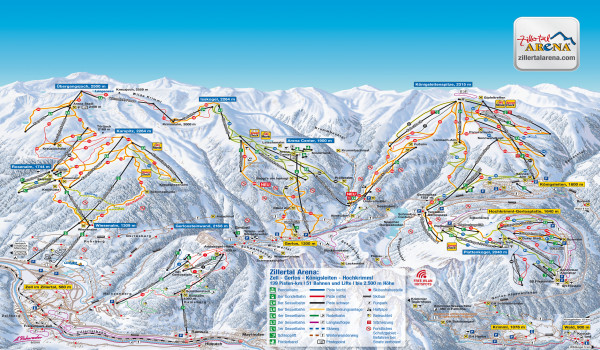 Gerlos-Zillertal-Arena Pistenplan