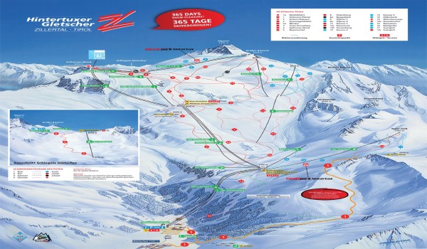 Hintertuxer-Gletscher-Hintertux Pistenplan