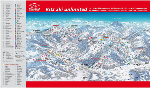 Panoramabahn-Kitzbuheler-Alpen-Mittersill Pistenplan