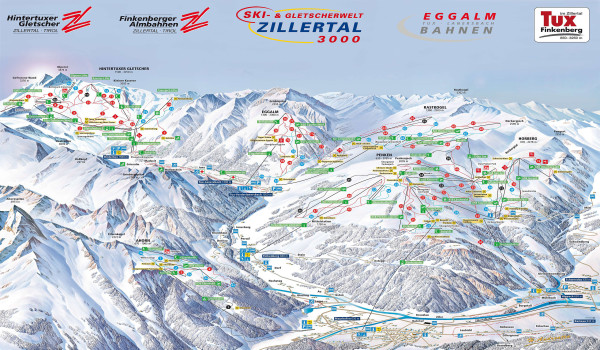 Rastkogel-Tux-Vorderlanersbach Piste Map