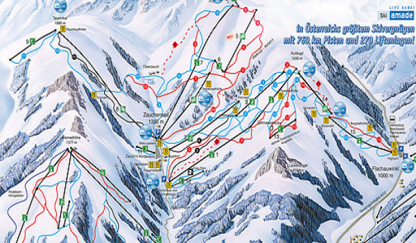 Zauchensee-Flachauwinkl-Ski-amade Pistenplan