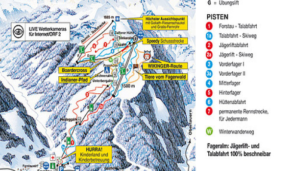 Fageralm-Forstau-Ski-amade Pistenplan